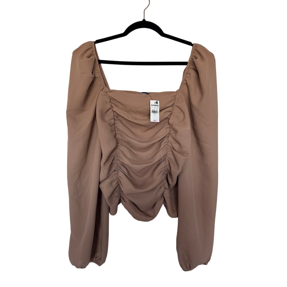 NWT Express Balloon Sleeve Ruched Top, L